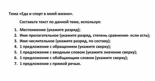 Написать небольшой текст еда и спорт в моей жизни​