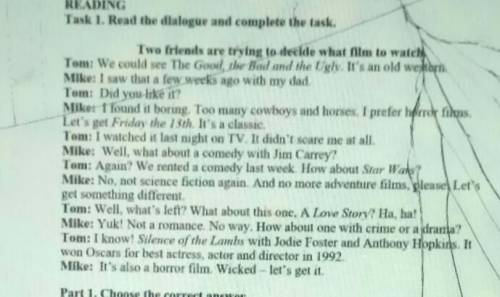 3. What film did Mike watch with his dad? A) Star WarsB) Friday the 13thC) Good, the Bad and the Ugl