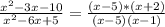 \frac{x^2-3x-10}{x^2-6x+5}=\frac{(x-5)*(x+2)}{(x-5)(x-1)}