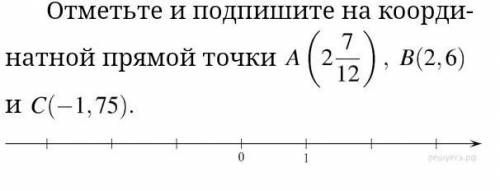 Отметьте и подпишите на координатной прямой точки ​