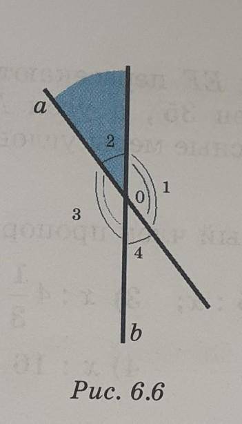 Прямые a и b пересикаются в точке O , угол 2 =40° . Найдите градумные меры угол 1,угол 2 и угол 4.(р