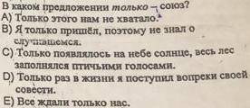 В каком предложении только-союз?