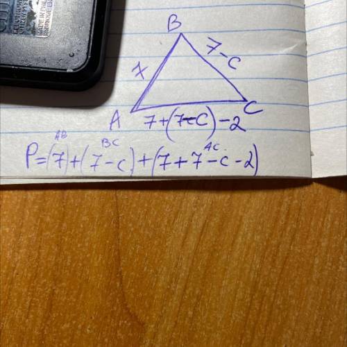 Вопрос В треугольнике ABC длина стороны AB равна 7 см, сторона BC короче стороны AB на с см, а длина