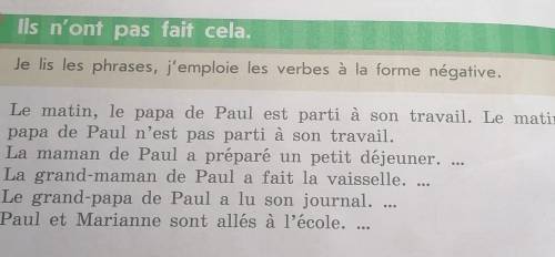 10 Ils n'ont pas fait cela. Je lis les phrases, j'emploie les verbes à la forme négative.Le matin, l