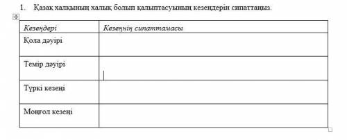 Опишите этапы формирования казахского народа как нации. Бронзовый век: Железный век: Период тюрков: