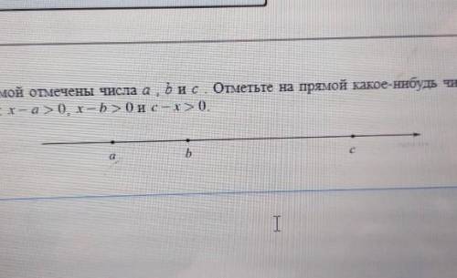 на координатной прямой отмечены числа a b и c отметьте на прямой какую-нибудь число x так чтобы при