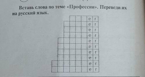 Составьте слова по теме ,,Провессии. Переведите их на русский язык