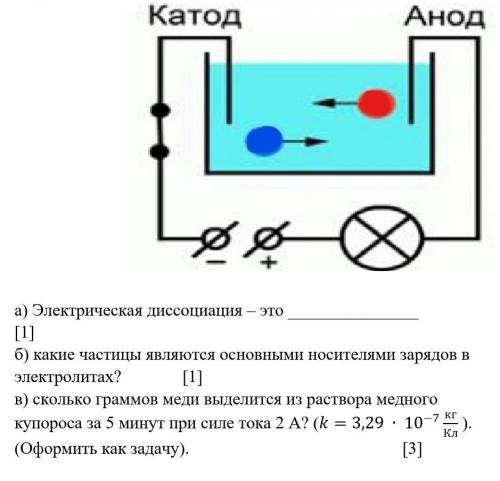 1)Электрическая диссоциация – это 2)какие частицы являются основными носителями зарядов в электролит