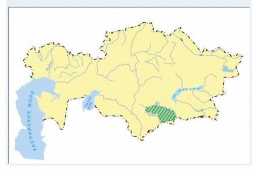 Изучив карту, на которой изображена территория образования казахского ханства, напишите между какими