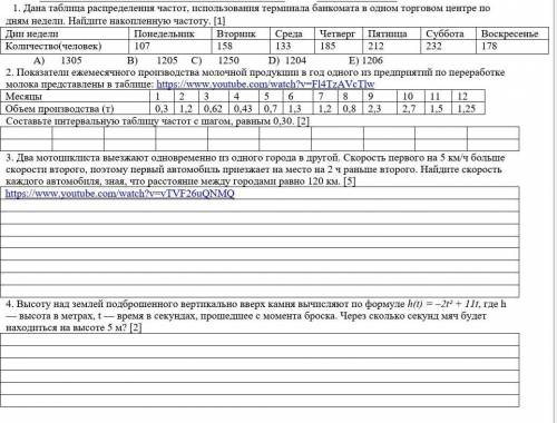 1. Дана таблица распределения частот, использования терминала банкомата в одном торговом центре по д