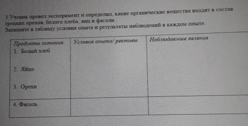 3. Ученик провел эксперимент и определил, какие органические вещества входят в состав грецких орехов