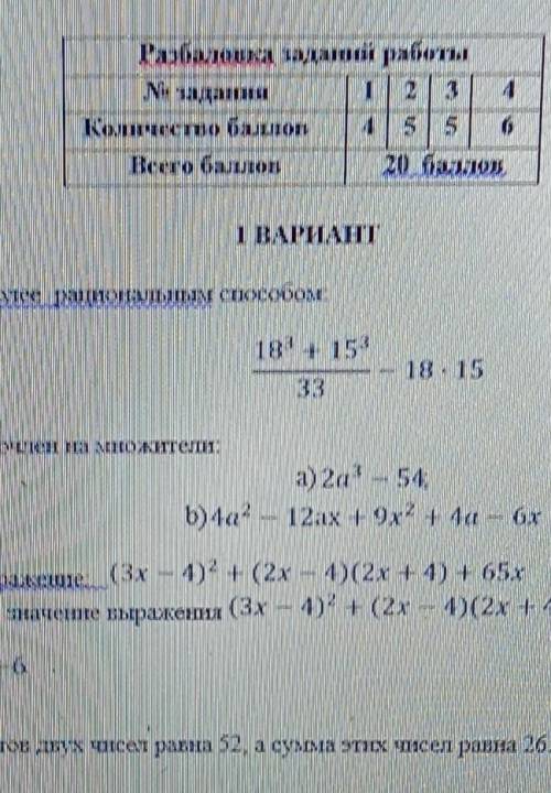 Соч по алгебре 7 класс 3 ​