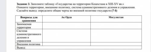 Заполните таблицу «Государства на территории Казахстана в XIII-XV вв.»​