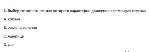 4.выберите животное для которого характерно движение с жгутика ​