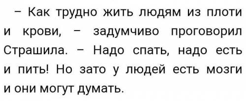 1. Почему Страшила мог обходиться без еды?​