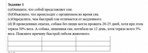 A)Опишите, что собой представляет сон. (b)Объясните, что происходит с организмом во время сна.(c)Опр