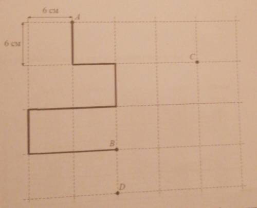 лист бумаги расчерчен на квадраты со стороной 6 см от точки А к точке B проведена ломаная по сторона