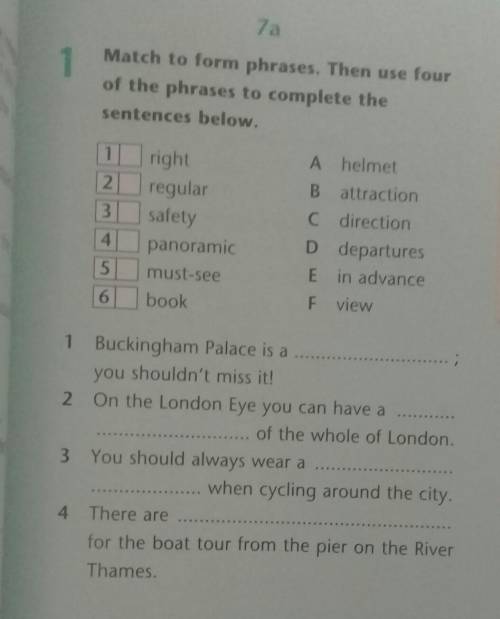 Match to form phrases. Then use four of the phrases to complete thesentences below.1 right. 2 regula