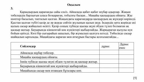 Мәтінді мұқият оқып, мәтін мазмұны бойынша бес сұрақ құрастыр надо 5 вопросов​