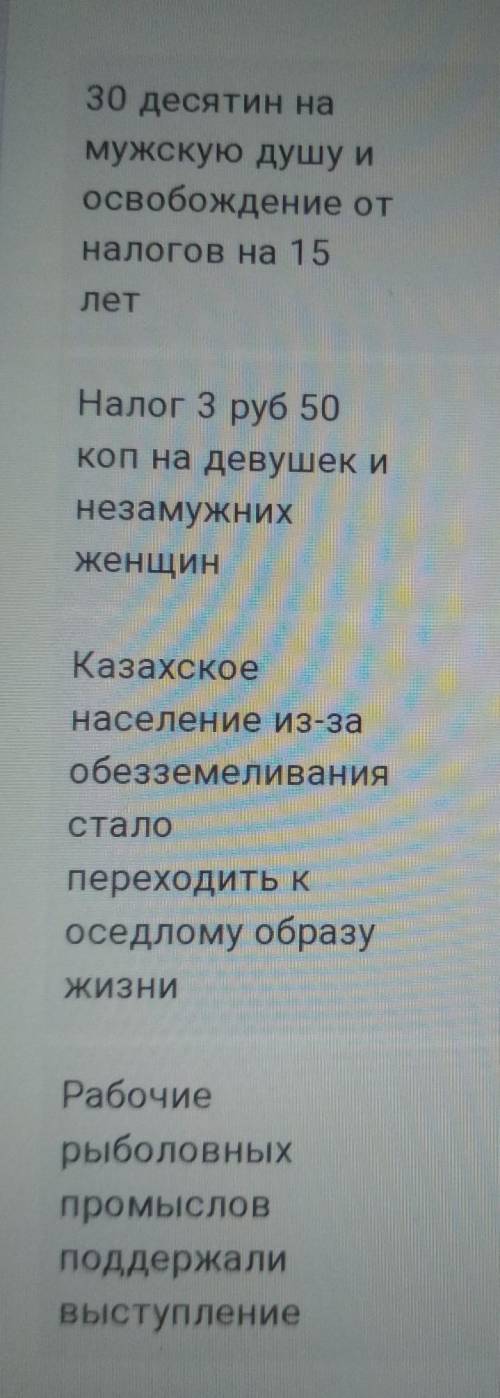 Установите соответствие между историческими событиями и их описанием 1.формирование жатачества 2.кон