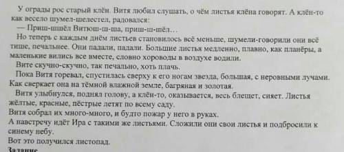 4) Заполни таблицу, выписав из текста слова-действия (глаголы) клена или его листочков и слова-призн