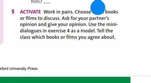 Write a short dialogue about your favourite books or films.