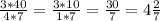 \frac{3*40}{4*7} =\frac{3*10}{1*7} =\frac{30}{7} =4\frac{2}{7}