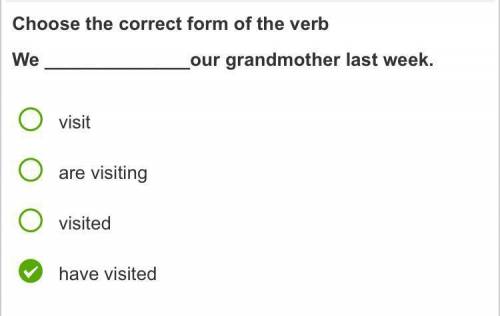 Choose the correct from of the verb