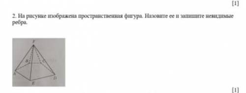 На рисунке изображена пространственная фигура. Назовите ее и запишите невидимые ребра.