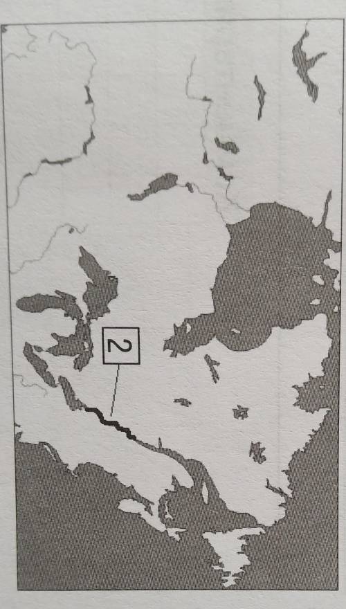 Охарактеризуйте реку, обозначенную на фрагменте карты цифрой 2 название реки:относится к бассейну ок