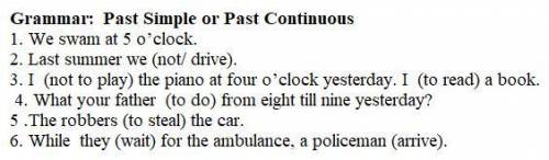 Grammar: Past Simple or Past Continuous.