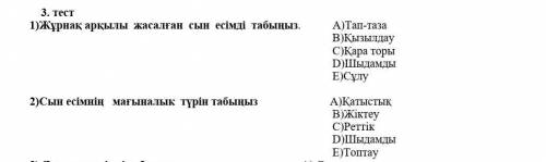 по казахскому тест только 2 вопроса мне очень надо ​