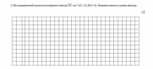 3. На координатной плоскости изобразите вектор overline CD . , где pi e C(5;-3) , D(-3;4) . Запиш иш