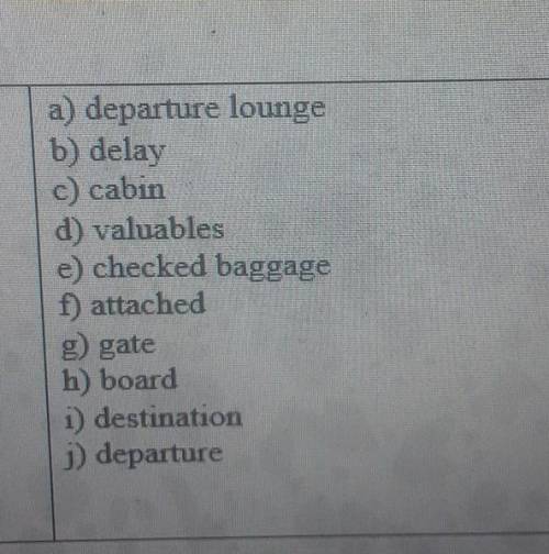 1) bags that do not go into passengers' cabin 2) area where passengers wait3) connected4) slow down