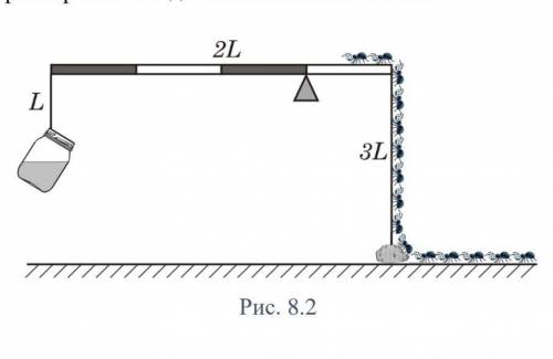 Під час зважування меду в банці юний експериментатор скористався важелем, який зобра жений на рис. 8