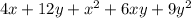 4x + 12y + x {}^{2} + 6xy + 9y {}^{2}