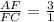 \frac{AF}{FC}=\frac{3}{1}