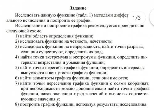 построить график методом дифференциального исчисления. все по пунктам ​