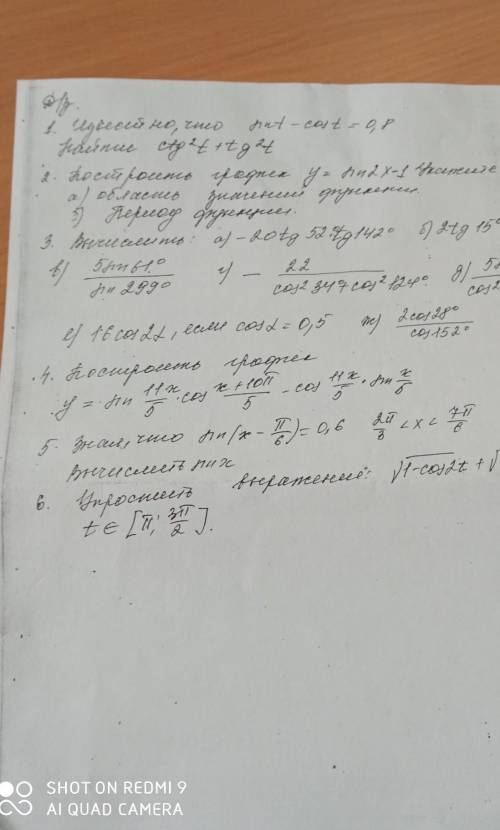 Решить всё кроме 6 д 5sin30/cos^2 101+cos^2 191 ​