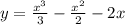 y = \frac{ {x}^{3} }{3} - \frac{ {x}^{2} }{2} - 2x