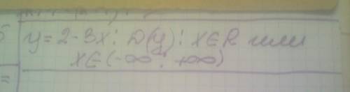 Область визначення функції y=2-3x​