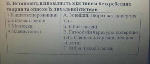 Біологія 7 клас встановіть відповідність можете отвечать на русском языке тоже)