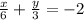 \frac{x}{6} + \frac{y}{3} = - 2