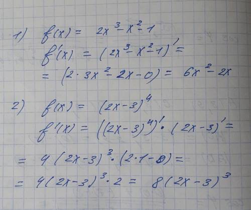 1)f(x)=2x³-x²-1 2)f(x)=(2x-3)⁴