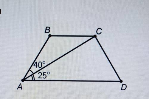 Найдите большой угол равнобедренной трапеции ABCD, если диагональ АС образует с основанием АD и боко