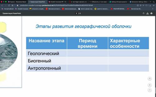 Заполните таблицу Этапы развития жизни на Земле