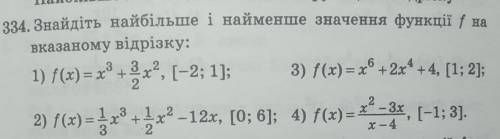 Найдите найбольшее и найменьшее значение функции f на указанному отрезку: