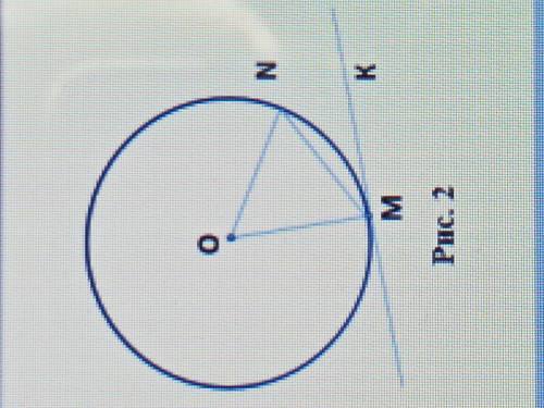 очень . пряма МК - дотична до кола ( М - точка дотику) ,точка О - центр кола . Знайдіть NMK, якщо МО