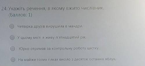 Укажіть речення, в якому вжиточислівник?​