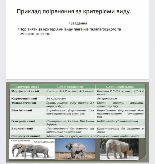 Порівняйте за критеріями виду пингвинів галапагоського таімператорського.​